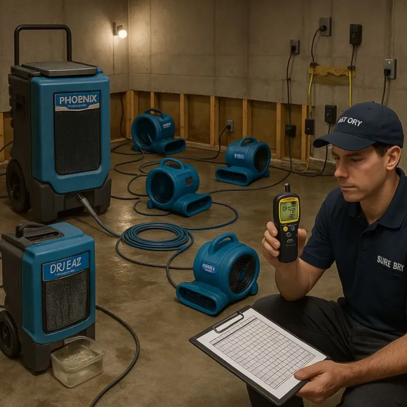 Structural Drying and Dehumidification process in Starbuck, MN